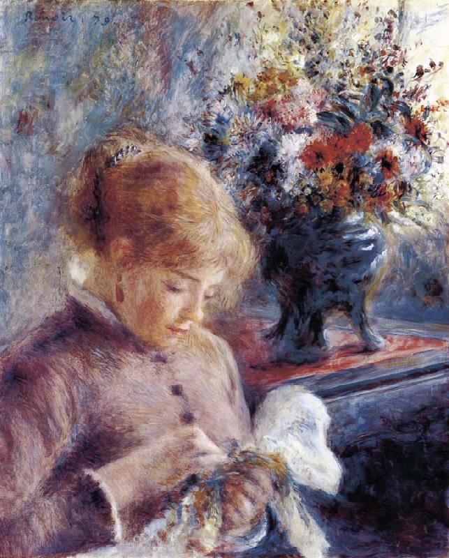 Pierre-Auguste Renoir Feune Femme cousant oil painting picture